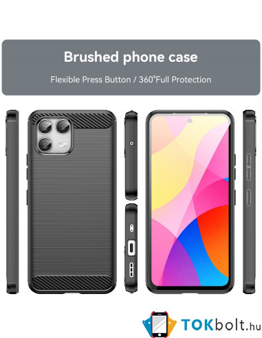 T-Mobile REVVL 8 Pro karbon mintás tok - FEKETE