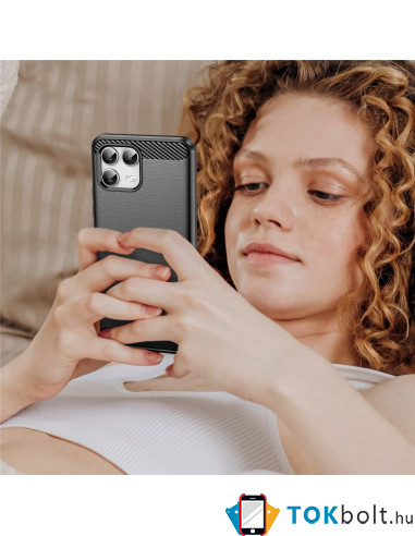 T-Mobile REVVL 8 Pro karbon mintás tok - FEKETE