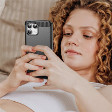 T-Mobile REVVL 8 Pro karbon mintás tok - FEKETE