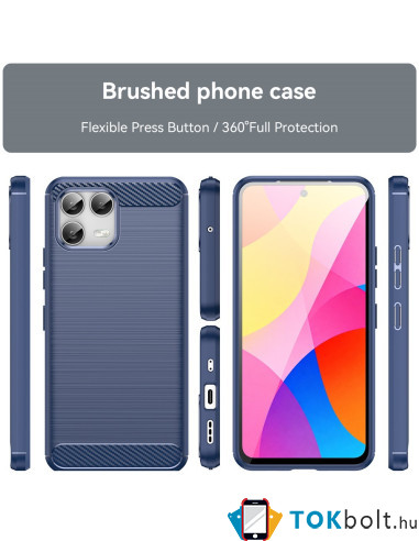 T-Mobile REVVL 8 Pro karbon mintás tok - KÉK