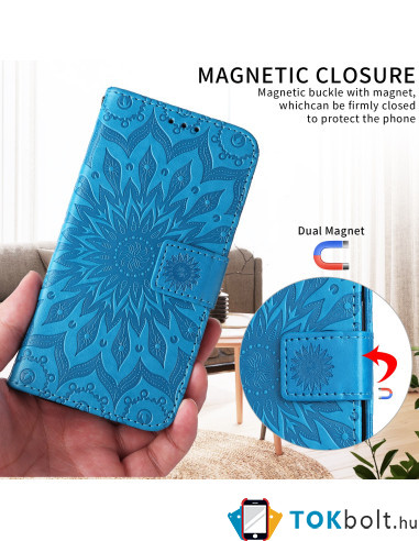Dombornyomott mandala mintás notesztok Honor Magic8 Lite telefonhoz - KÉK
