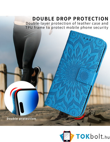 Dombornyomott mandala mintás notesztok Honor Magic8 Lite telefonhoz - KÉK