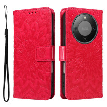 Dombornyomott mandala mintás notesztok Honor Magic8 Lite telefonhoz - PIROS