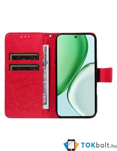 Dombornyomott mandala mintás notesztok Honor Magic8 Lite telefonhoz - PIROS