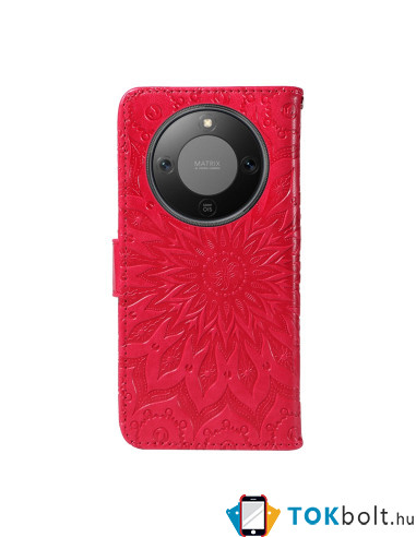 Dombornyomott mandala mintás notesztok Honor Magic8 Lite telefonhoz - PIROS