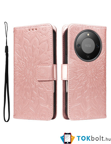 Dombornyomott mandala mintás notesztok Honor Magic8 Lite telefonhoz - RÓZSAARANY