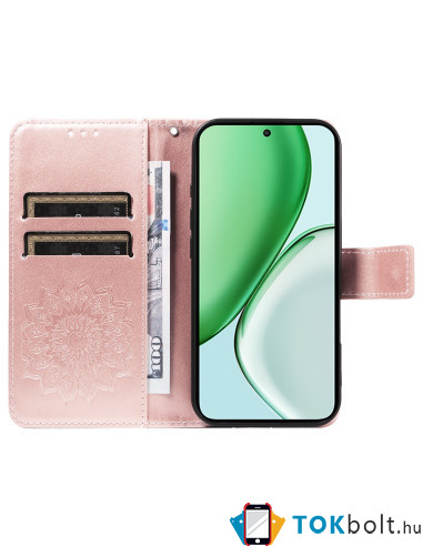 Dombornyomott mandala mintás notesztok Honor Magic8 Lite telefonhoz - RÓZSAARANY