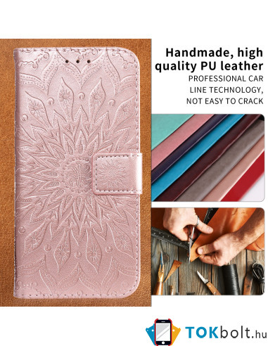 Dombornyomott mandala mintás notesztok Honor Magic8 Lite telefonhoz - RÓZSAARANY