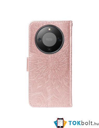 Dombornyomott mandala mintás notesztok Honor Magic8 Lite telefonhoz - RÓZSAARANY