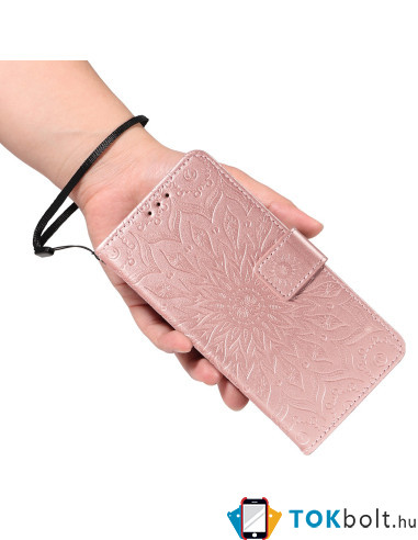 Dombornyomott mandala mintás notesztok Honor Magic8 Lite telefonhoz - RÓZSAARANY