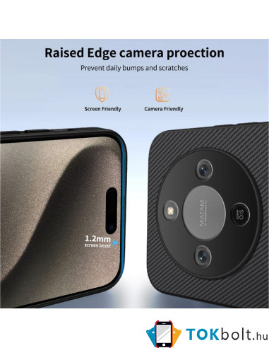 Honor Magic8 Lite karbon mintás tok - FEKETE