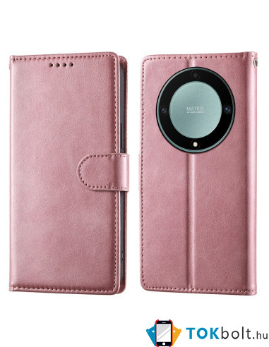 Oldalra nyíló tok Honor Magic8 Lite telefonhoz - RÓZSAARANY