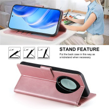 Oldalra nyíló tok Honor Magic8 Lite telefonhoz - RÓZSAARANY