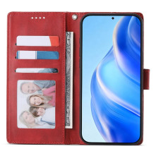 Oldalra nyíló tok Honor Magic8 Lite telefonhoz - PIROS