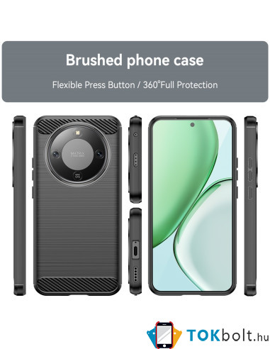 Honor Magic8 Lite karbon mintás tok - FEKETE