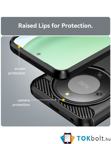 Honor Magic8 Lite karbon mintás tok - FEKETE