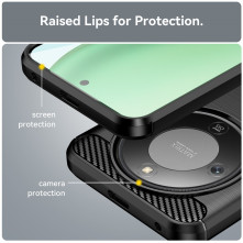 Honor Magic8 Lite karbon mintás tok - FEKETE