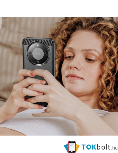 Honor Magic8 Lite karbon mintás tok - FEKETE