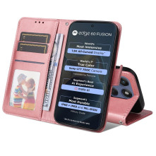 Oldalra nyíló tok Motorola Edge 60 telefonhoz - RÓZSAARANY