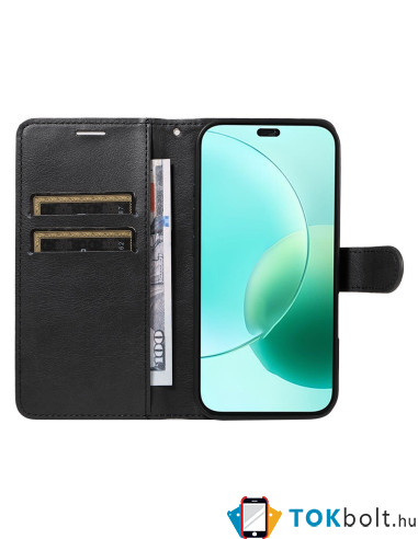 Oldalra nyíló tok Honor 400 Lite telefonhoz - FEKETE