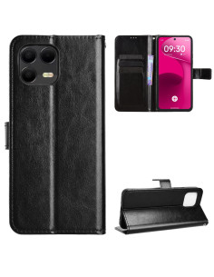 Oldalra nyíló tok T Phone 3 Pro 5G / T-Mobile REVVL 8 Pro telefonhoz - FEKETE