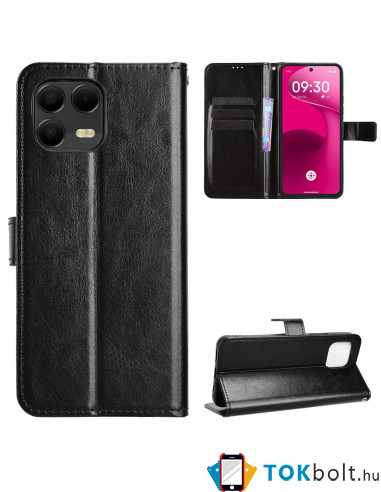Oldalra nyíló tok T Phone 3 Pro 5G / T-Mobile REVVL 8 Pro telefonhoz - FEKETE