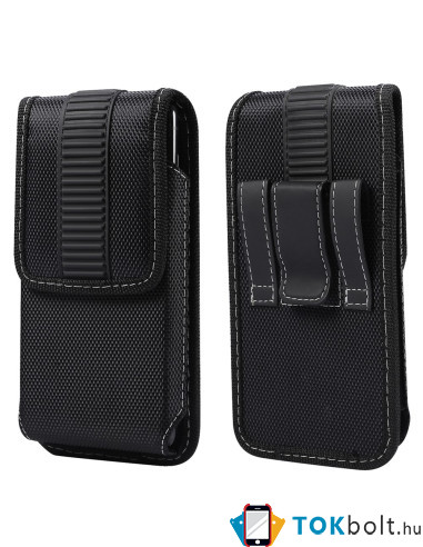 Övtáska | telefontok övre – Oxford anyag, mágneszáras (univerzális) - 16.2 × 8.5 x 1.8 cm - FEKETE