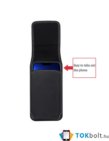 Övtáska | telefontok övre – Oxford anyag, mágneszáras (univerzális) - 16.2 × 8.5 x 1.8 cm - FEKETE