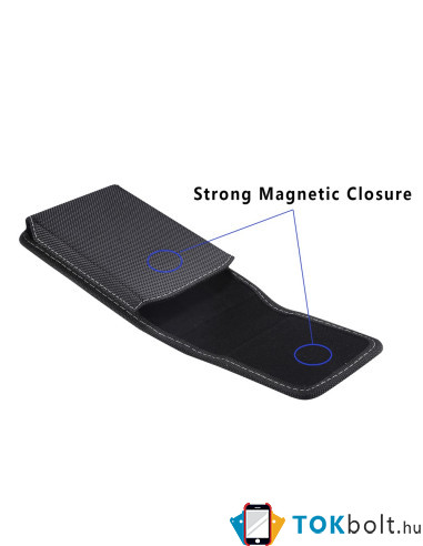 Övtáska | telefontok övre – Oxford anyag, mágneszáras (univerzális) - 16.2 × 8.5 x 1.8 cm - FEKETE