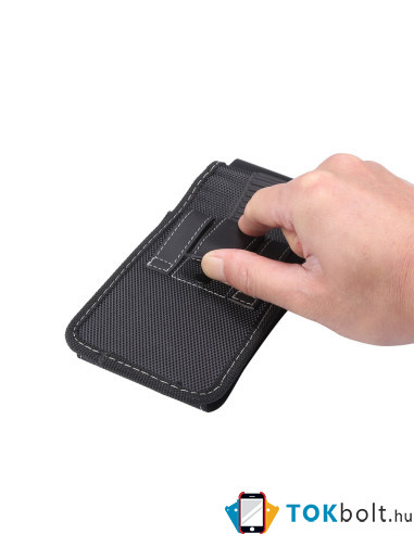Övtáska | telefontok övre – Oxford anyag, mágneszáras (univerzális) - 16.2 × 8.5 x 1.8 cm - FEKETE