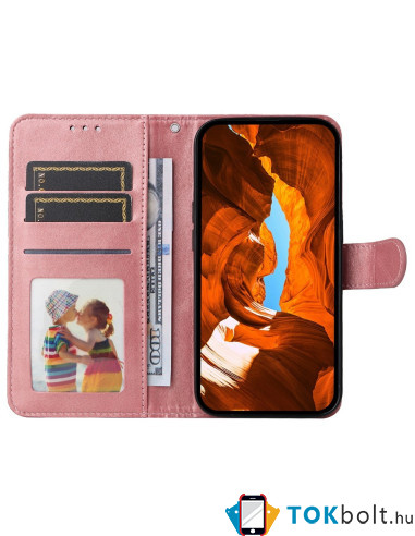 Oldalra nyíló tok Motorola Edge 50 Fusion telefonhoz - RÓZSAARANY