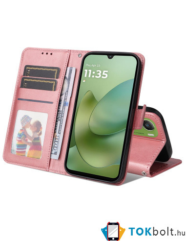 Oldalra nyíló tok Motorola Moto G06 telefonhoz - RÓZSAARANY