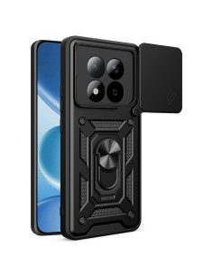 Kemény műanyag és rugalmas TPU hibrid tok Xiaomi Redmi Note 15 Pro telefonhoz - FEKETE