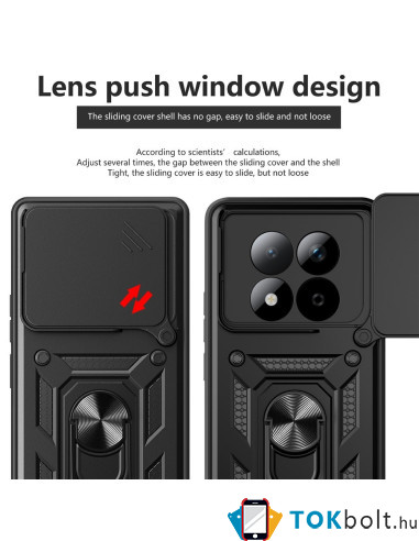 Kemény műanyag és rugalmas TPU hibrid tok Xiaomi Redmi Note 15 Pro telefonhoz - PIROS