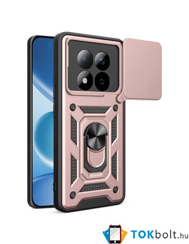 Kemény műanyag és rugalmas TPU hibrid tok Xiaomi Redmi Note 15 Pro telefonhoz - RÓZSAARANY