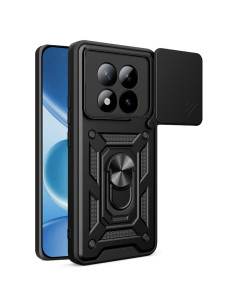 Kemény műanyag és rugalmas TPU hibrid tok Xiaomi Redmi Note 15 Pro+ telefonhoz - FEKETE