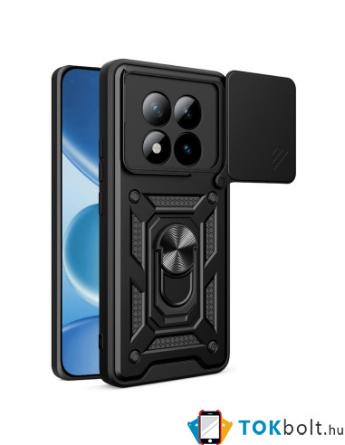 Kemény műanyag és rugalmas TPU hibrid tok Xiaomi Redmi Note 15 Pro+ telefonhoz - FEKETE