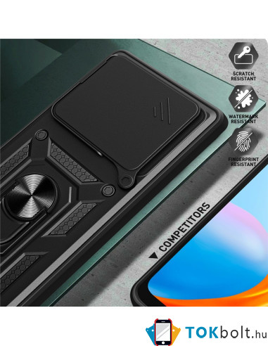 Kemény műanyag és rugalmas TPU hibrid tok Xiaomi Redmi Note 15 Pro+ telefonhoz - FEKETE