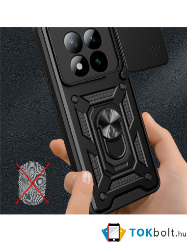 Kemény műanyag és rugalmas TPU hibrid tok Xiaomi Redmi Note 15 Pro+ telefonhoz - FEKETE