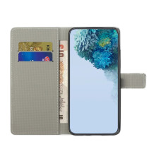 Oldalra nyíló mintás telefontok Samsung Galaxy A57 telefonhoz - RÓZSASZÍN PILLANGÓ