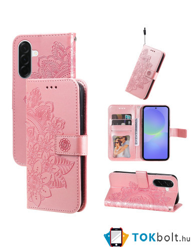 Dombornyomott mandala mintás notesztok Samsung Galaxy A37 telefonhoz - RÓZSAARANY