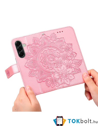 Dombornyomott mandala mintás notesztok Samsung Galaxy A57 telefonhoz - RÓZSAARANY