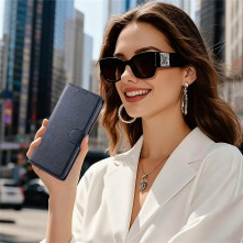Oldalra nyíló tok Apple iPhone 16 Plus telefonhoz - KÉK