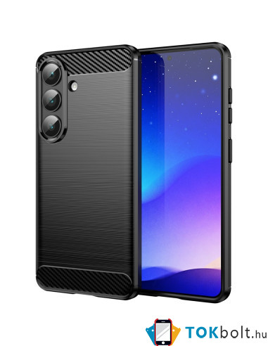 Samsung Galaxy S26 karbon mintás tok - FEKETE