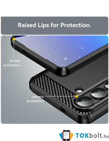 Samsung Galaxy S26 karbon mintás tok - FEKETE
