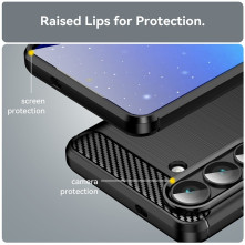 Samsung Galaxy S26 karbon mintás tok - FEKETE