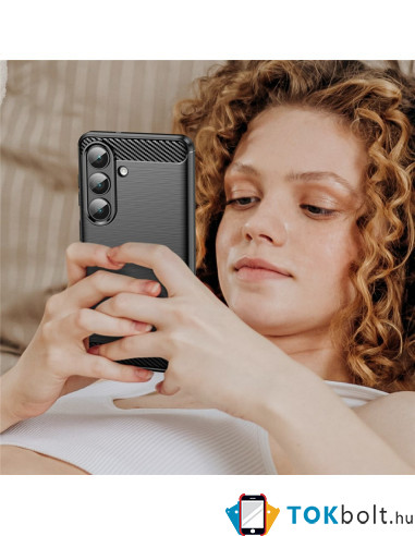 Samsung Galaxy S26 karbon mintás tok - FEKETE