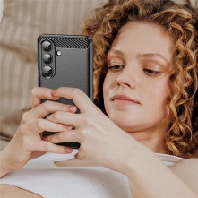 Samsung Galaxy S26 karbon mintás tok - FEKETE