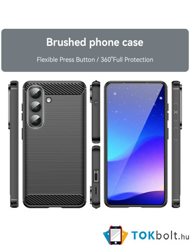 Samsung Galaxy S26 karbon mintás tok - FEKETE