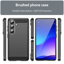 Samsung Galaxy S26 karbon mintás tok - FEKETE
